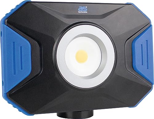 as - Schwabe Acculine Flex LED-Strahler 20 W, Mobiler LED-Baustrahler mit Standfuß, Schwenkbare Aussenleuchte I LED-Spot I LED-Leuchten Außen-Lampen, LED-Beleuchtung, IP54, Schwarz, Blau, 46361 von as - Schwabe