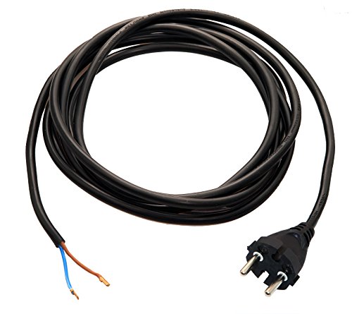 as - Schwabe Bohrmaschinen-Anschlussleitung - 3 m Anschlussleitung H05VV-F 2x1,0mm – Konturenstecker mit Leitung – Adapter-Kabel mit Aderendhülsen – Stromkabel IP20 - Schwarz, 70522 von as - Schwabe