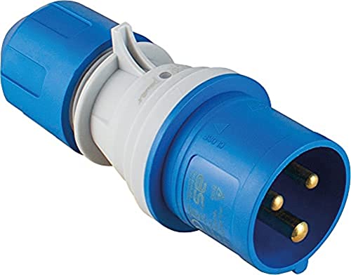 as - Schwabe - CEE Stecker mit POWERLIGHT Spannungsanzeige 230 V, 16 A, 3-polig, Outdoorstecker, IP44: fremdkörper- und spritzwassergeschützt, zur Verwendung im Außenbereich geeignet, blau | 61486 von as - Schwabe