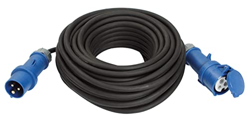 as - Schwabe CEE Verlängerungsleitungen 25 m H07RN-F 3G6, CEE Stecker und CEE Kupplung 230V/32A/3-polig/6h, CEE Verlängerungskabel für Einsatz im Aussenbereich, Made in Germany, IP44, Schwarz, 63282 von as - Schwabe