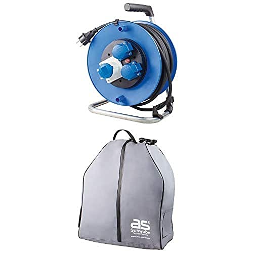 as - Schwabe Camping Camping-Kabeltrommel 25m – 230 V / 16 A mit 2 Schutzkontakt-Steckdosen + 1 CEE-Steckdose 3 polig, IP44, Made in Germany I 10173 + Allwettertaugliche Schutz-Tasche – Grau I 12279 as - Schwabe Camping Camping-Kabeltrommel 25m – 230 V / 16 A mit 2 Schutzkontakt-Steckdosen + 1 CEE-Steckdose 3 polig, IP44, Made in Germany I 10173 + Allwettertaugliche Schutz-Tasche – Grau I 12279 von as - Schwabe