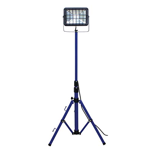 as-Schwabe Chip-LED Strahler auf Stativ – 30 Watt LED Leuchte mit Teleskopstativ - Heller LED Fluter geeignet als Arbeitsleuchte auf Baustellen und im Außenbereich – IP 65 Baustrahler - Blau I 46403 von as - Schwabe