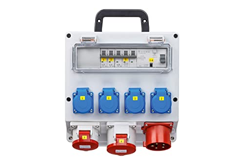 as – Schwabe FIXO 4 Wandverteiler, Eingang: CEE Stecker 400V/32A, 5-polig, 4x Schutzkontaktsteckdose 230V/16A, 1x CEE Steckdose 400V/16A, 5-polig, 1xCEE Steckdose 400V/32A, 5-polig, IP44, 61512 von as - Schwabe