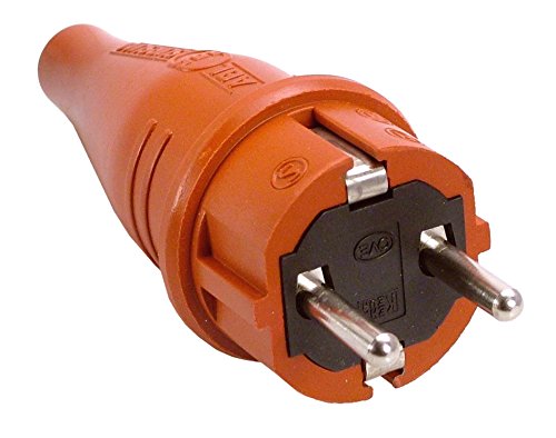 as - Schwabe Gummistecker Schutzkontaktstecker mit doppeltem Schutzkontakt, Leitungen bis max. 2,5mm² - für den Außenbereich geeignet, 230V, 16A, IP44, Rot, Made in Germany, 60406 von as - Schwabe