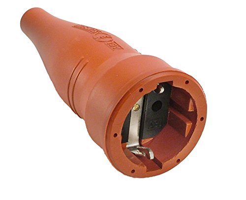 as - Schwabe Gummikupplung 230 V / 16 A – Schutzkontaktkupplung – Leitungen bis max. 1,5mm² - IP20 – Made in Germany – Rot, 60408 von as - Schwabe