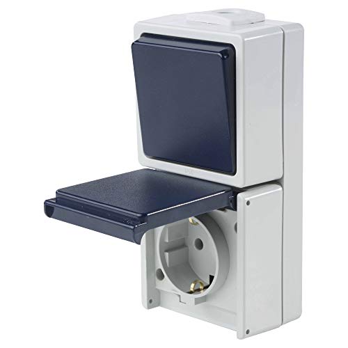 as - Schwabe Aus-und Wechselschalter mit Steckdose - Aufputzsteckdose - Lichtschalter - Feuchtraumsteckdose - UV-beständig - Anschluss Leitungen bis max. 2,5mm² - 230V/10A - IP54 - grau - 62455 as - Schwabe Aus-und Wechselschalter mit Steckdose - Aufputzsteckdose - Lichtschalter - Feuchtraumsteckdose - UV-beständig - Anschluss Leitungen bis max. 2,5mm² - 230V/10A - IP54 - grau - 62455 von as - Schwabe
