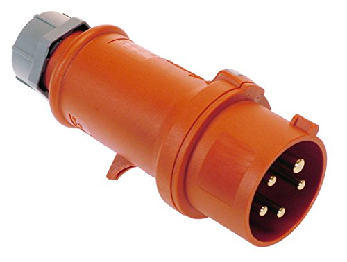 as - Schwabe CEE Stecker 400V/32A/5-polig - Starkstrom Stecker mit Schraubanschlüssen - Stromstecker Schlagfest - Zugentlastung - Spritzwassergeschützt IP44 - Made in Germany - Rot, 61422 von as - Schwabe