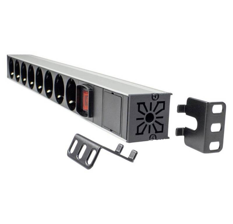 as - Schwabe Multi-Winkel Steckdosenleiste 7-fach, 19“ RACK Steckdosenleiste, mit Schalter, erhöhter Berührungsschutz von as - Schwabe
