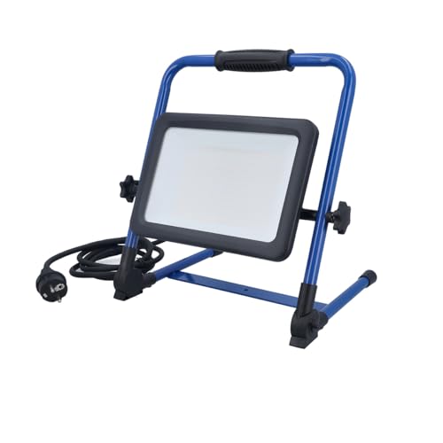 as - Schwabe Optiline LED Arbeitsstrahler 100W 12.000 Lumen - 40.000 h Lebensdauer - 2m Anschlussleitung - IP65 Stahlgehäuse - klappbares Gestell - robust - 4000K neutralweiß - Baustrahler IP44, 46682 von as - Schwabe