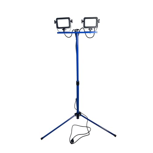 as - Schwabe Optiline LED Arbeitsstrahler 2 x 30W 3600 Lumen mit Stativ - höhenverstellbar 0,8-1,35m - 2 m Anschlussleitung - IP65 Stahlgehäuse - robust & langlebig - 4000K neutralweiß - IP44, 46691 von as - Schwabe