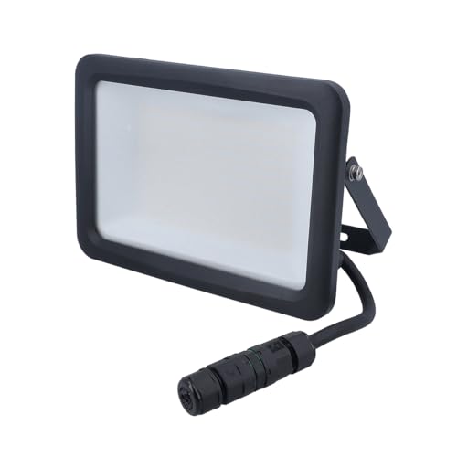 as - Schwabe Optiline LED Strahler 100W 12.000 Lumen - 4000K neutralweiß - über 40.000 h Lebensdauer - Abstrahlwinkel: 120° - 15 cm Leitung mit Schnellanschlussadapter - Außenleuchte IP65, 46662 von as - Schwabe