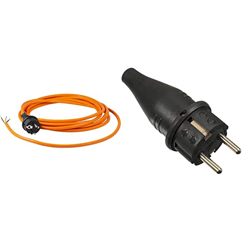 as - Schwabe PUR Baustellen-Anschlussleitung 3 m – Robuste Leitung 230 V, 16 A mit Polyurethan-Außenmantel H07BQ-F 3Gx1,5 Schuko-Stecker – IP44 – 70909 & Gummi-Stecker, 230V, 16A, Schwarz, 60411 von as - Schwabe