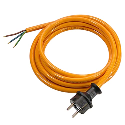as - Schwabe PUR Baustellen-Anschlussleitung 5 m – Robuste Leitung 230 V, 16 A mit Polyurethan-Außenmantel H07BQ-F 3G1,5 - Schutzkontaktstecker, Ende 30 mm abgemantelt, Orange – IP44-70908 von as - Schwabe