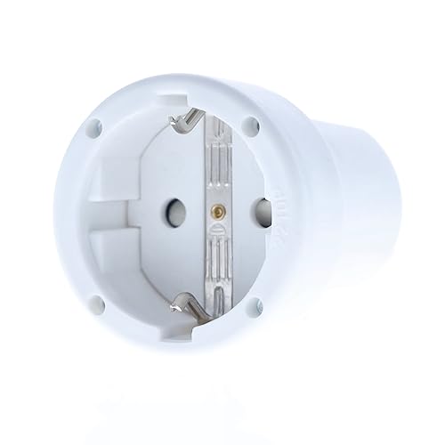 as - Schwabe PVC Kupplung - Schutzkontaktkupplung mit doppeltem Schutzkontakt - Anschluss Leitungen bis max. 1,5mm² - 230V - 16A - IP20 - Weiß, 62224 von as - Schwabe