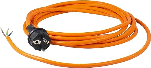 as - Schwabe PUR Baustellen-Anschlussleitung 10 m – Robuste Leitung 230 V, 16 A mit Polyurethan-Außenmantel H07BQ-F 3G1,5 - Schutzkontaktstecker, Ende 30 mm abgemantelt, Orange – IP44 - 71914 von as - Schwabe