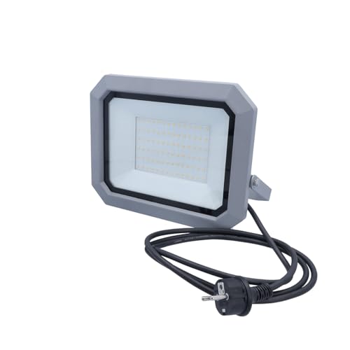 as - Schwabe SLIMLINE PRO Chip LED Strahler 50W 6500 Lumen - 4000K neutralweiß - OSRAM-LED - IP65 Aluminiumgehäuse - Außenleuchte schwenkbar - 2 m Leitung mit Schutzkontaktstecker - IP44, 46421 von as - Schwabe