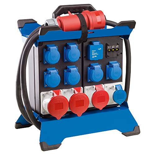 as - Schwabe Tragbarer Stromverteiler STECKY DUO 4 - CEE Stecker 400V/32A/5polig - 6x Schuko, 2x CEE 16A, 2x CEE 32A, 2x USB – Mobiler Adapter – Verteiler Innen Außen – IP44 – Made in Germany, 60934 von as - Schwabe