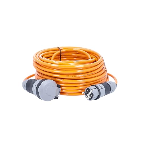 as - Schwabe Verlängerungsleitung 25 m H07BQ-F 3G1,5 mit SchukoUltra Pro, extrem robust, Verlängerungskabel für Einsatz im Aussenbereich, Baustelle, Gewerbe, Industrie, orange/grau, IP54, 62261 von as - Schwabe