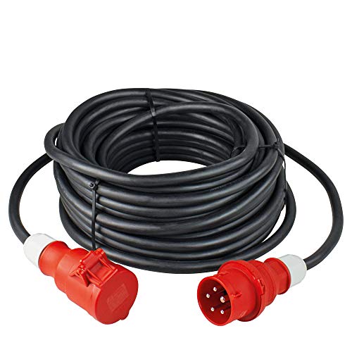 as - Schwabe Starkstrom Verlängerungskabel 25 m H07RN-F 5G2,5-400V/16A/ca. 11kW - Verlängerungsleitung Baustelle - 5-polige, robuste CEE Verlängerung für Außenbereich - IP44 - Made in Germany, 61015 von as - Schwabe