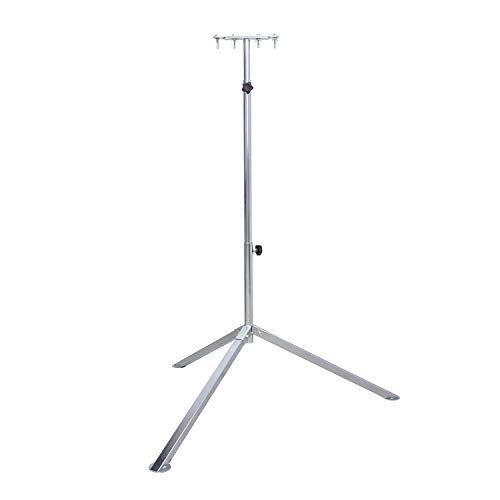 as – Schwabe Stativ für Baustrahler Arbeitsleuchten - höhenverstellbar 1 m bis 2,6 m - 3-Bein Flutlicht Stativ - Teleskop Stativ mit Traverse - 7 kg Tragkraft - extrem robust - silber, 46750 von as - Schwabe