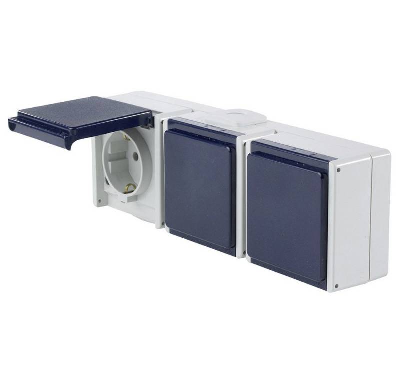 as - Schwabe Steckdose AS Schwabe 62464 Aufputz-Steckdose IP54 Grau von as - Schwabe