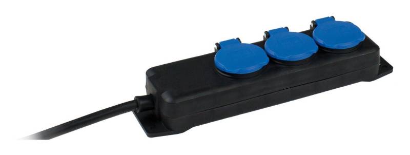 as - Schwabe Steckdosenverteiler (Kabellänge 1.5 m), 3-fach Verteilersteckdose ohne Schalter mit Klappdeckel von as - Schwabe