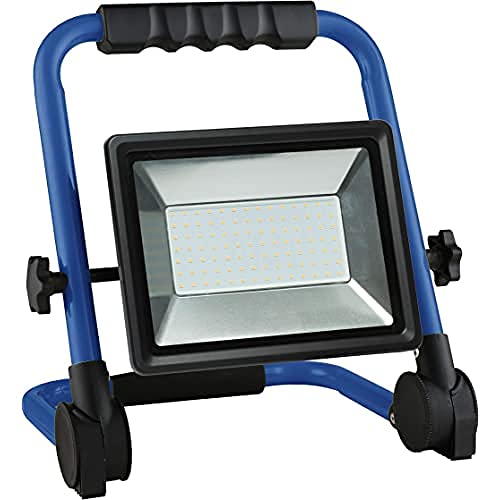 as - Schwabe Tragbarer Chip-LED Strahler – 100 W Heimwerker Baustrahler mit klappbarem Gestell – LED Spot Arbeitsleuchte – Mobile LED Leuchte für Außen- und Innenbeleuchtung – IP65 – Blau I 46342 von as - Schwabe