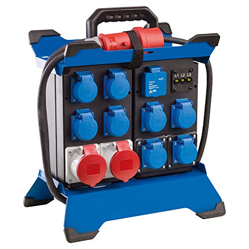 as - Schwabe Tragbarer Stromverteiler STECKY DUO 2 - CEE Stecker 400V/16A/5polig - 8x Schuko, 2x CEE 16A, 2x USB-Ports – Mobiler Adapter – Verteiler für Innen & Außen – IP44 – Made in Germany, 60932 von as - Schwabe