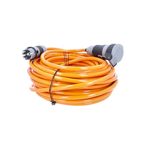 as - Schwabe Verlängerungsleitung 25 m H07BQ-F 3G2,5 mit SchukoUltra Pro, extrem robust, Verlängerungskabel für Einsatz im Aussenbereich, Baustelle, Gewerbe, Industrie, orange/grau, IP54, 62263 von as - Schwabe