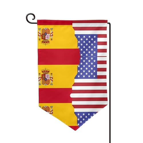 Amerikanische Spanien-Flagge, Flaggen für draußen – langlebige Hofflagge, Sommerdekoration, perfekt für Garten und Terrasse im Freien von asbwuo