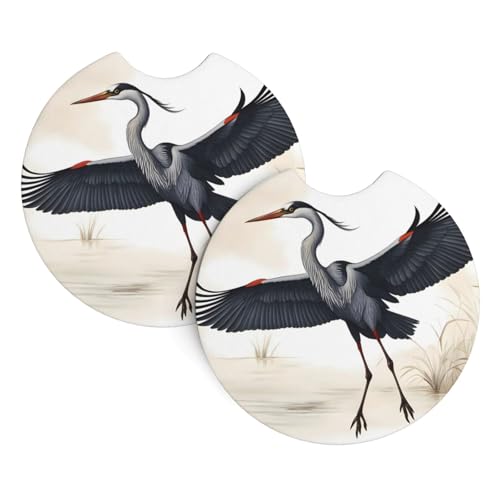 Auto-Untersetzer mit Aufdruck „Flying Birds Crane Heron, 2er-Pack – langlebig, wasserdicht, geruchsneutral, leicht zu reinigen – Auto-Innenausstattung für Damen und Herren Auto-Untersetzer mit Aufdruck „Flying Birds Crane Heron, 2er-Pack – langlebig, wasserdicht, geruchsneutral, leicht zu reinigen – Auto-Innenausstattung für Damen und Herren von asbwuo