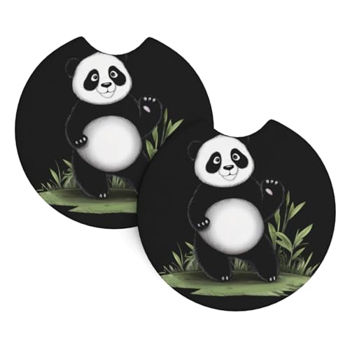 Auto-Untersetzer mit tanzendem, handgezeichnetem Panda-Aufdruck, 2er-Pack – langlebig, wasserdicht, geruchsneutral, leicht zu reinigen – Auto-Innenausstattung für Damen und Herren Auto-Untersetzer mit tanzendem, handgezeichnetem Panda-Aufdruck, 2er-Pack – langlebig, wasserdicht, geruchsneutral, leicht zu reinigen – Auto-Innenausstattung für Damen und Herren von asbwuo