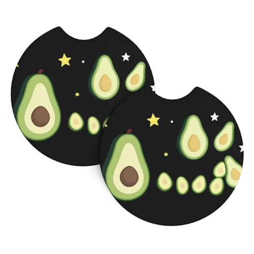 Bedruckte Auto-Untersetzer mit „Avocado Among The Stars, 2er-Pack – langlebig, wasserdicht, geruchsneutral, leicht zu reinigen – Auto-Innenausstattung für Damen und Herren Bedruckte Auto-Untersetzer mit „Avocado Among The Stars, 2er-Pack – langlebig, wasserdicht, geruchsneutral, leicht zu reinigen – Auto-Innenausstattung für Damen und Herren von asbwuo