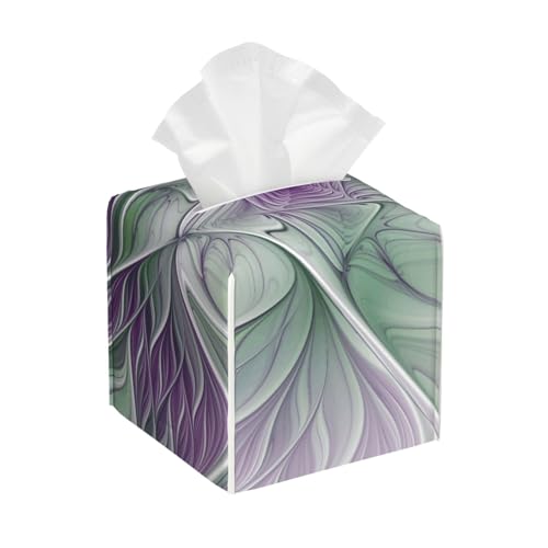 Blumentraum, Abstrakt Lila Grün Fraktal Kunst Quadratische Taschentücherbox Hülle, Kubische Taschentücherbox, Dekoration auf Esstisch und Badezimmer, Büro Blumentraum, Abstrakt Lila Grün Fraktal Kunst Quadratische Taschentücherbox Hülle, Kubische Taschentücherbox, Dekoration auf Esstisch und Badezimmer, Büro von asbwuo