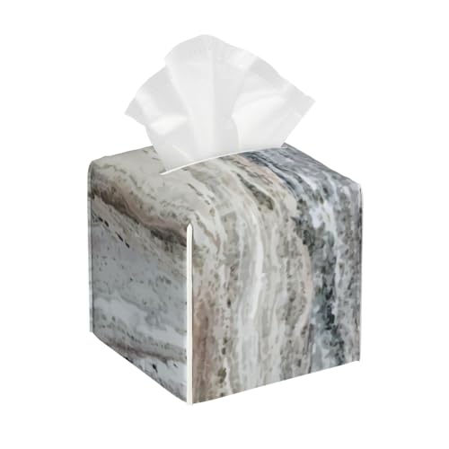 Decorator Quadratische Taschentuchbox-Abdeckung aus Leder in Grauer Granitsteinoptik – Dekorativer Organizer für Badezimmer-Waschtisch, Nachttisch und Arbeitsplatte | rutschfeste Unterseite und einf Decorator Quadratische Taschentuchbox-Abdeckung aus Leder in Grauer Granitsteinoptik – Dekorativer Organizer für Badezimmer-Waschtisch, Nachttisch und Arbeitsplatte | rutschfeste Unterseite und einf von asbwuo