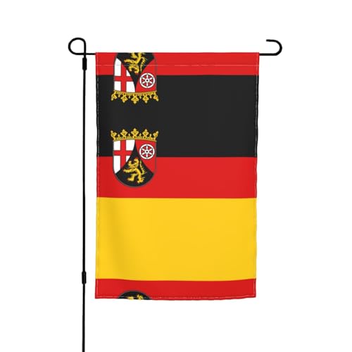 Flagge des Landes Rheinland-Pfalz, Gartenflaggen – doppelseitige Sommerflagge für draußen, perfekte saisonale Dekoration, Gartenflagge, 30,5 x 45,7 cm von asbwuo