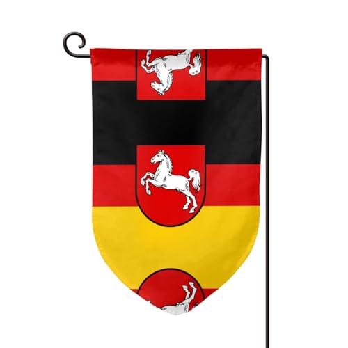 Flagge von Niedersachsen, Flaggen für draußen – langlebige Hofflagge, Sommerdekoration, perfekt für Garten und Terrasse im Freien von asbwuo