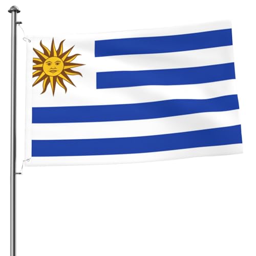 Flagge von Uruguay für draußen – 2 x 3 Fuß Flaggen für draußen, perfekte Gartenflagge und Hofflaggen für die Sommerdekoration von asbwuo