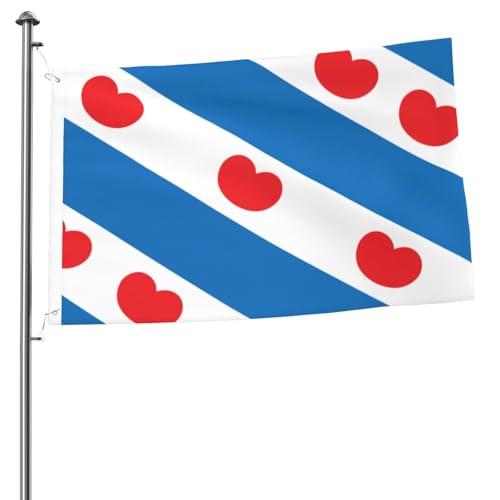 Friesische Flagge, Außenflagge – 60 x 90 cm, perfekte Gartenflagge und Hofflagge für die Sommerdekoration von asbwuo