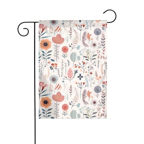 Gartenflagge mit Cartoon-Blumen-Bild, Hofdekoration, 30,5 x 45,7 cm, für Garten, Terrasse, Balkon von asbwuo