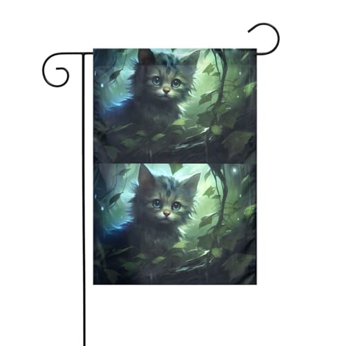 Gartenflagge mit Katzenmotiv, Hofdekoration, 30,5 x 45,7 cm, für Garten, Terrasse, Balkon von asbwuo