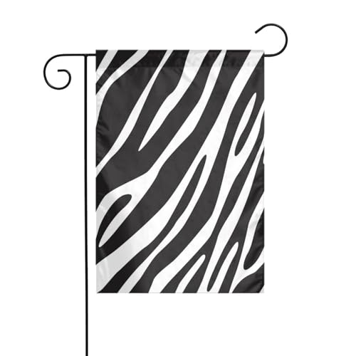 Gartenflagge mit Tier-Zebra-Print, für die Terrasse im Freien, dekorative Flagge für die Urlaubsparty-Atmosphäre (30,5 x 45,7 cm) von asbwuo