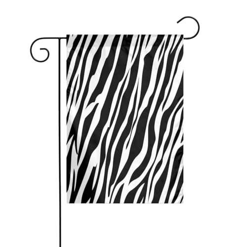 Gartenflagge mit Tier-Zebra-Print, für die Terrasse im Freien, dekorative Flagge für die Urlaubsparty-Atmosphäre (30,5 x 45,7 cm) von asbwuo