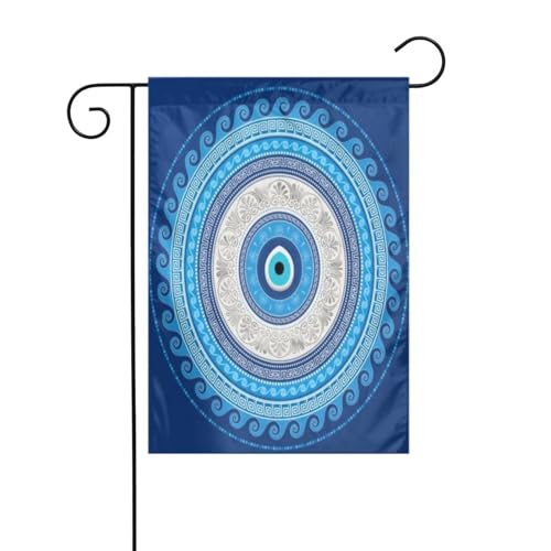 Gartenflagge mit bösem Blick, für die Terrasse im Freien, dekorative Flagge für die Urlaubsparty-Atmosphäre (30,5 x 45,7 cm) von asbwuo
