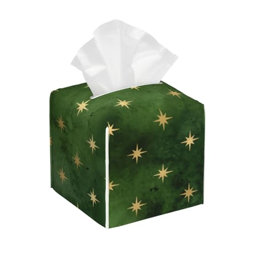 Glamouröse, grün-goldene Sterne, weihnachtliche, quadratische Taschentücherhülle aus Leder – Badezimmer-Waschtisch, Nachttisch & Arbeitsplatte, Elegantes Home-Office-Dekor Glamouröse, grün-goldene Sterne, weihnachtliche, quadratische Taschentücherhülle aus Leder – Badezimmer-Waschtisch, Nachttisch & Arbeitsplatte, Elegantes Home-Office-Dekor von asbwuo