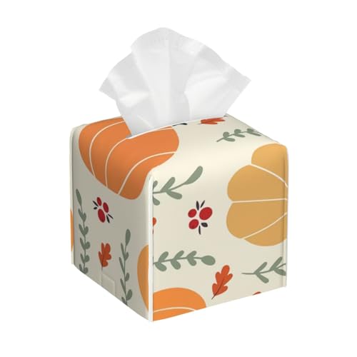Halloween Herbst Kürbis Quadratische Taschentuchbox Hülle, Würfelförmige Taschentuchbox, Dekoration auf Esstisch und Badezimmer, Büro Halloween Herbst Kürbis Quadratische Taschentuchbox Hülle, Würfelförmige Taschentuchbox, Dekoration auf Esstisch und Badezimmer, Büro von asbwuo