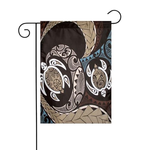 Hawaiianische Honu-Meeresschildkröten-Wirbel-Gartenflagge, Außenterrasse, Urlaubsparty-Atmosphäre, dekorative Flagge (30,5 x 45,7 cm) von asbwuo