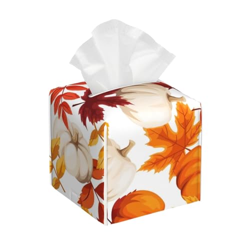 Herbst Kürbis Quadratische Taschentücherhülle aus Leder - Badezimmer-Waschtisch, Nachttisch & Arbeitsplatte, Elegantes Home-Office-Dekor Herbst Kürbis Quadratische Taschentücherhülle aus Leder - Badezimmer-Waschtisch, Nachttisch & Arbeitsplatte, Elegantes Home-Office-Dekor von asbwuo