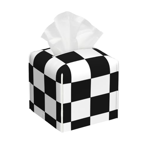 Karierte schwarz-weiße quadratische Taschentuchbox, kubische Taschentuchbox, Dekoration auf Esstisch und Badezimmer, Büro Karierte schwarz-weiße quadratische Taschentuchbox, kubische Taschentuchbox, Dekoration auf Esstisch und Badezimmer, Büro von asbwuo