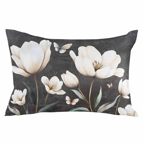 Kissenbezug Landhaus Blumen Magnolie 40,6 x 61 cm Vintage Tafel Dekorativ Rechteckig Lendenkissenbezug für Couch Sofa Bett Wohnzimmer Kissenbezug Landhaus Blumen Magnolie 40,6 x 61 cm Vintage Tafel Dekorativ Rechteckig Lendenkissenbezug für Couch Sofa Bett Wohnzimmer von asbwuo